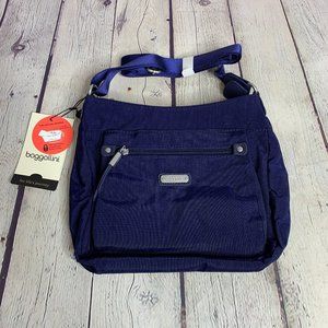 Baggallini Uptown Bagg With RFID Phone Wristlet. Brand New. Navy Blue.